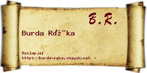 Burda Réka névjegykártya